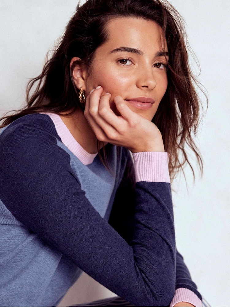 Boden Blue Meg Saddle Sleeve Jumper - Image 1 of 6 Boden Blue Meg Saddle Sleeve Jumper - Image 1 of 6