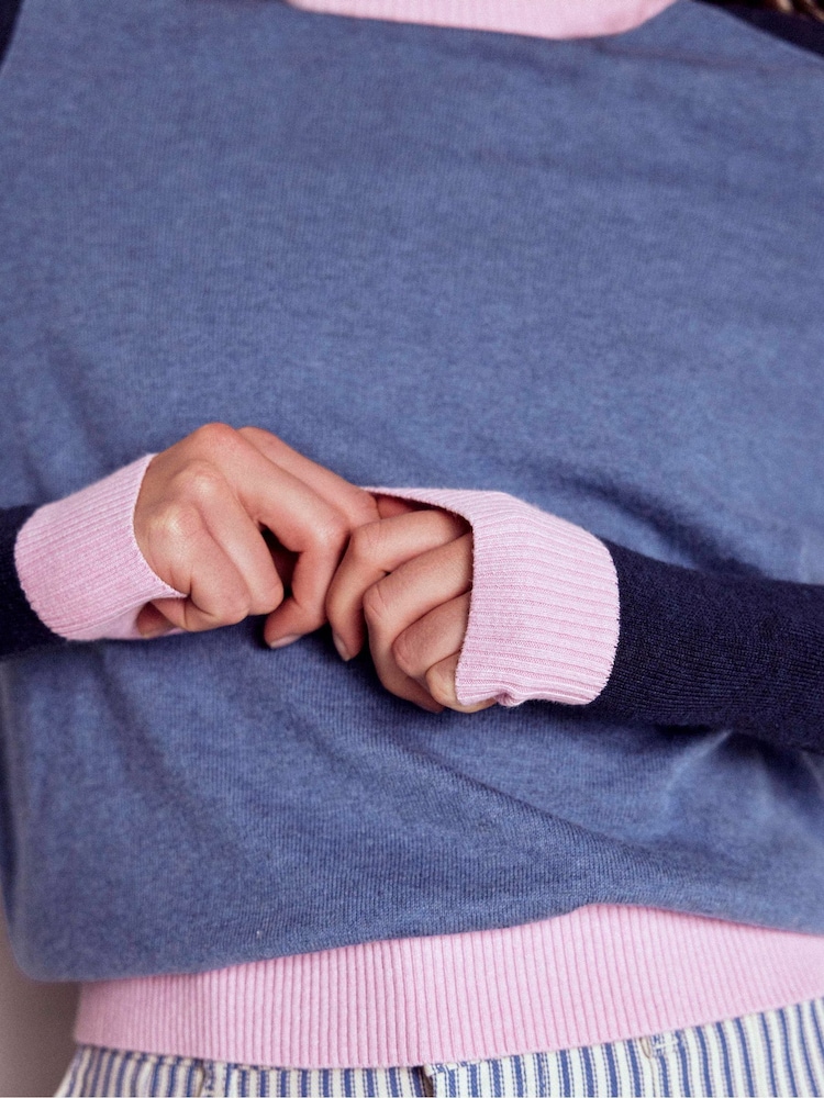 Boden Blue Meg Saddle Sleeve Jumper - Image 2 of 6