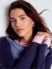 Boden Blue Meg Saddle Sleeve Jumper - Image 4 of 6