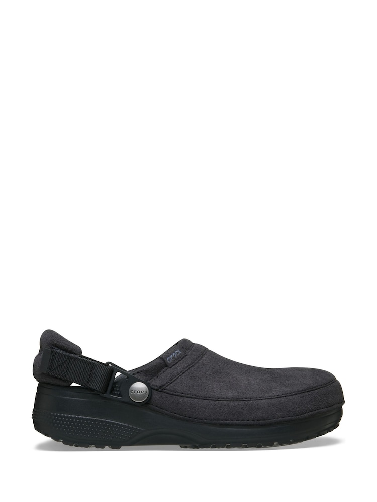 Crocs Black Classic Crafted Vegan Suede Clogs - Image 1 of 7 Crocs Black Classic Crafted Vegan Suede Clogs - Image 1 of 7