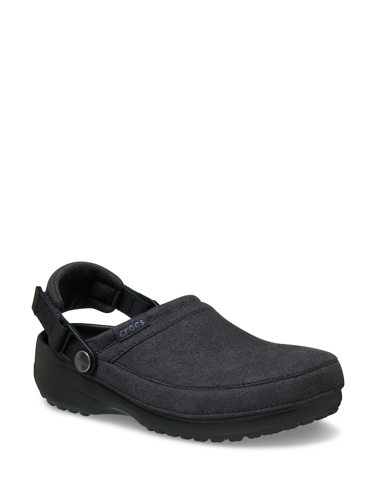 Crocs Black Classic Crafted Vegan Suede Clogs - Image 7 of 7 Crocs Black Classic Crafted Vegan Suede Clogs - Image 7 of 7