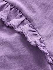 Boden Purple Frill Sleeve Slub Top G5505 - Image 3 of 3