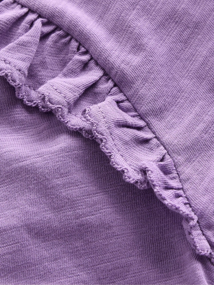 Boden Purple Frill Sleeve Slub Top G5505 - Image 3 of 3