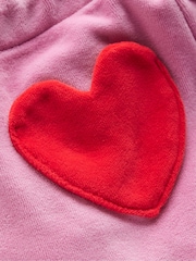 Boden Pink Heart Pocket Velour Joggers - Image 3 of 3