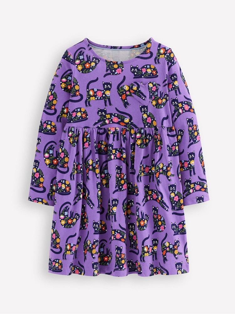 Boden Purple Heart Pocket Fun Jersey Dress - Image 1 of 3