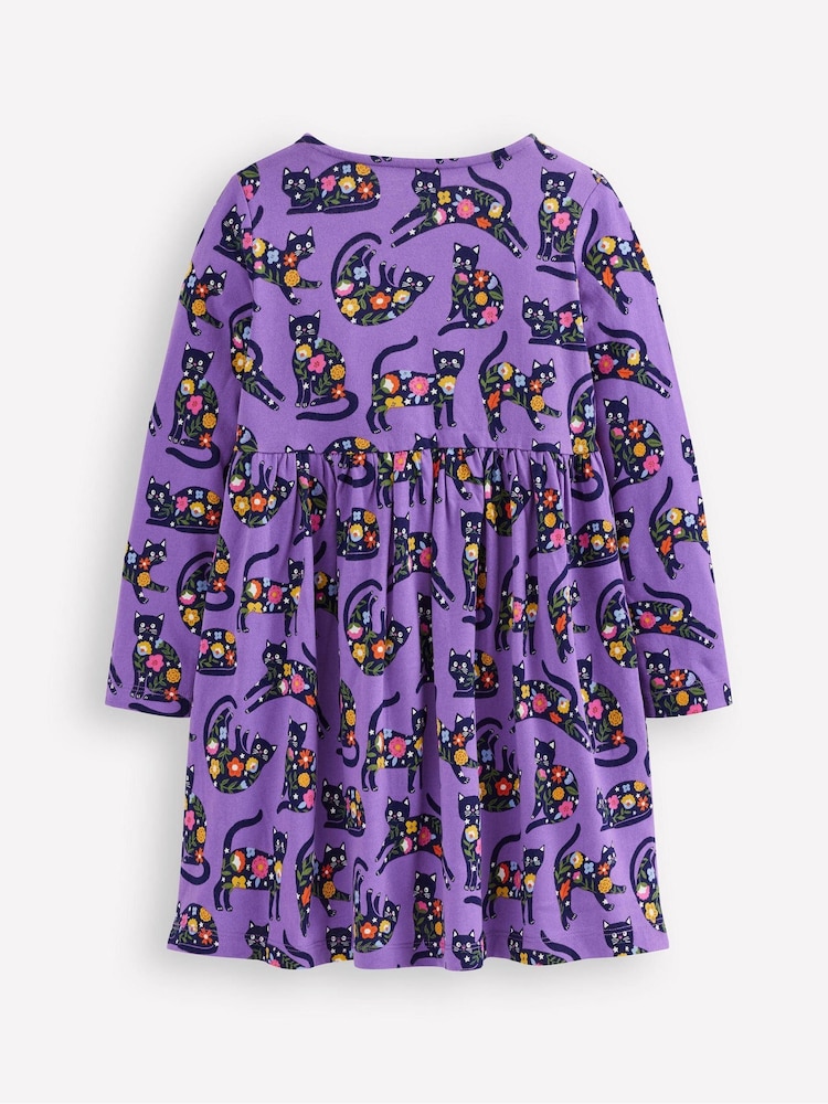 Boden Purple Heart Pocket Fun Jersey Dress - Image 2 of 3