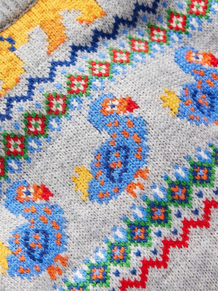 Boden Grey Fair Isle Jumper - Image 4 of 4 Boden Grey Fair Isle Jumper - Image 4 of 4