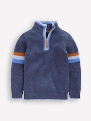 Boden Blue Heritage Half Zip Jumper - Image 1 of 3