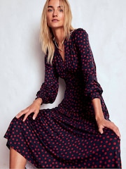 Boden Blue Ivy Smocked Midi Dress - Image 1 of 6