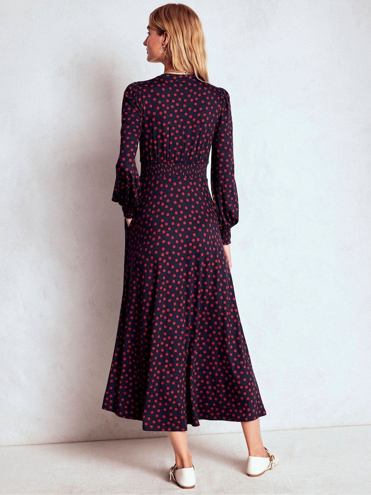 Buy Boden Blue Ivy Smocked Midi Dress from Next USA