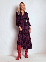 Boden Blue Ivy Smocked Midi Dress - Image 5 of 6