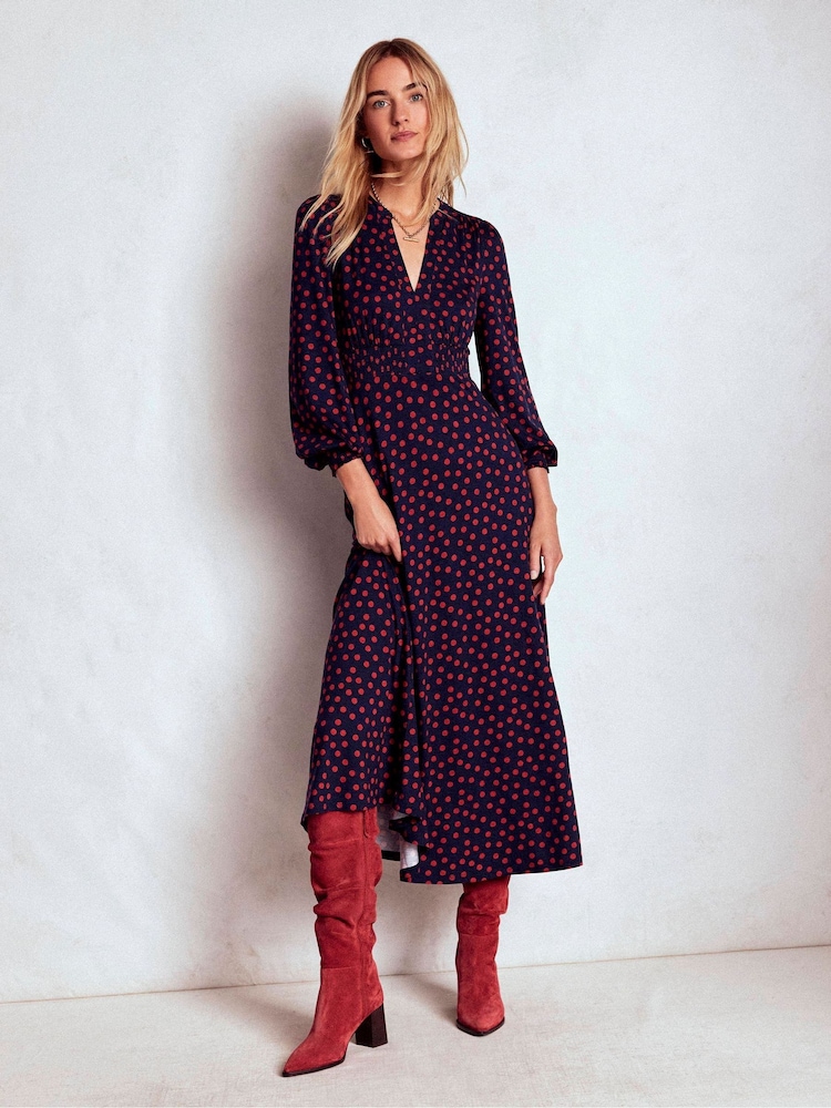 Buy Boden Blue Ivy Smocked Midi Dress from Next USA