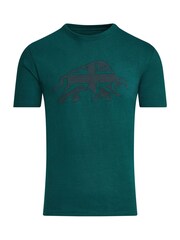 Raging Bull Green Embroidered Tonal Union Jack T-Shirt - Image 5 of 5