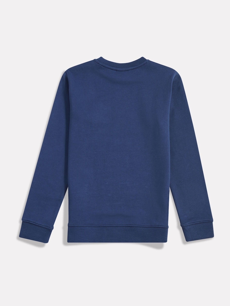 New Balance Blue FT Stacked Logo Crew Sweatshirt - Image 2 of 3 New Balance Blue FT Stacked Logo Crew Sweatshirt - Image 2 of 3