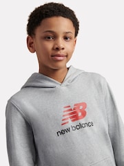 Grau - New Balance Stacked Logo Hoodie - Bild 4 von 8