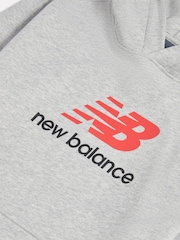 Grau - New Balance Stacked Logo Hoodie - Bild 8 von 8