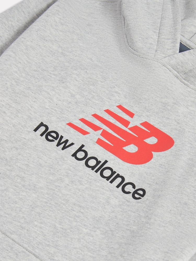 Grau - New Balance Stacked Logo Hoodie - Bild 8 von 8