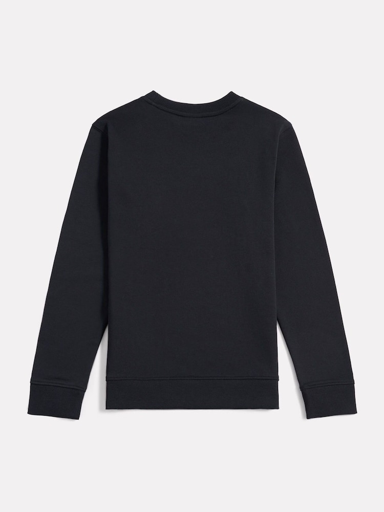 New Balance Black FT Stacked Logo Crew Sweatshirt - Image 2 of 3 New Balance Black FT Stacked Logo Crew Sweatshirt - Image 2 of 3