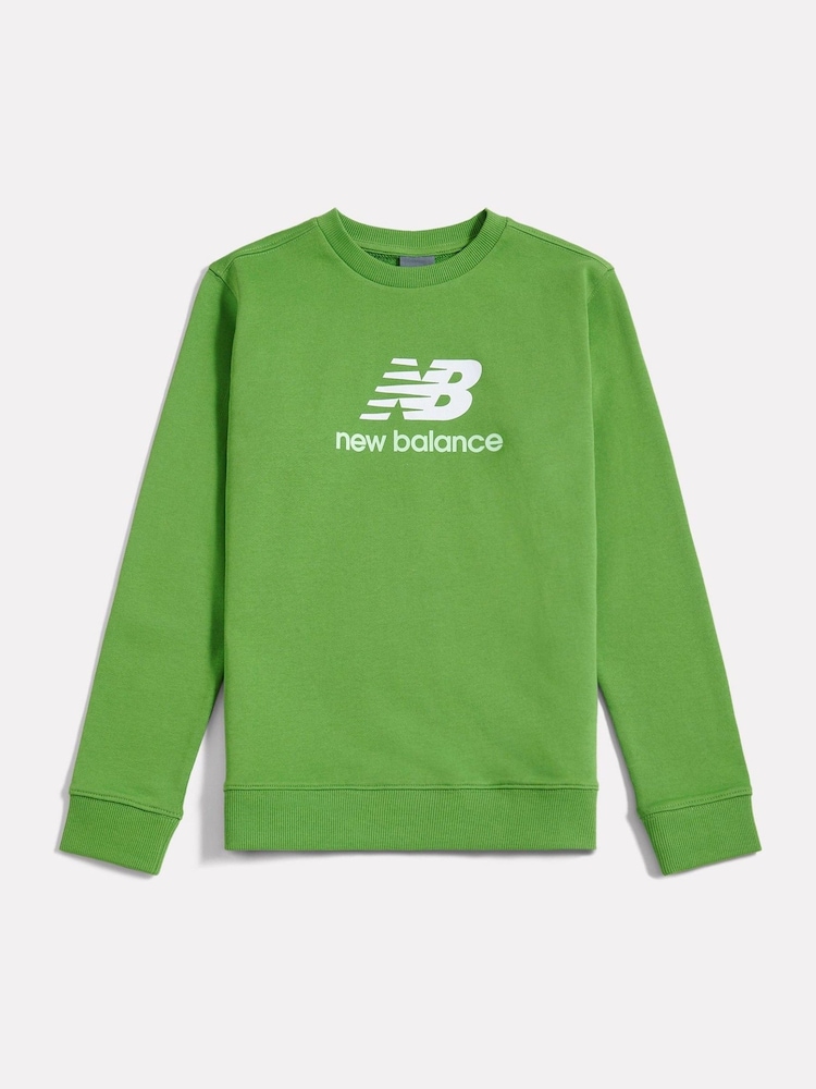 New Balance Green FT Stacked Logo Crew Sweatshirt - Image 1 of 3 New Balance Green FT Stacked Logo Crew Sweatshirt - Image 1 of 3