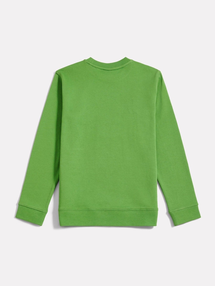 New Balance Green FT Stacked Logo Crew Sweatshirt - Image 2 of 3 New Balance Green FT Stacked Logo Crew Sweatshirt - Image 2 of 3