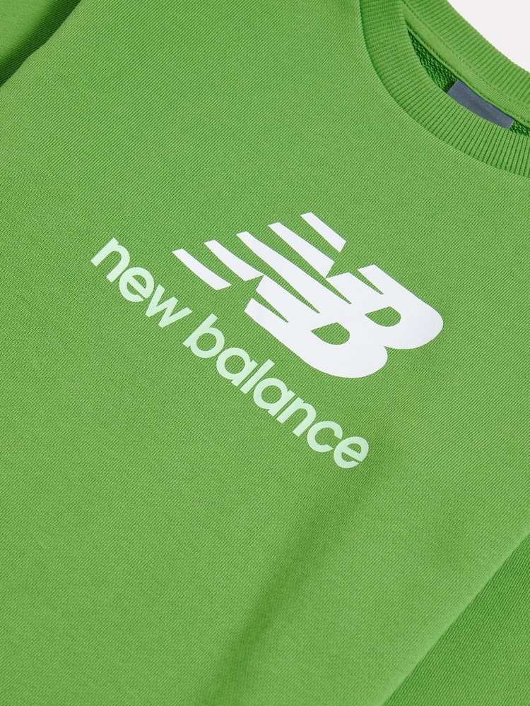 New Balance Green FT Stacked Logo Crew Sweatshirt - Image 3 of 3 New Balance Green FT Stacked Logo Crew Sweatshirt - Image 3 of 3