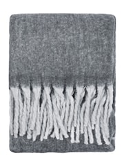 Furn Charcoal Cosy Woven Tasselled Throw - Image 1 of 4