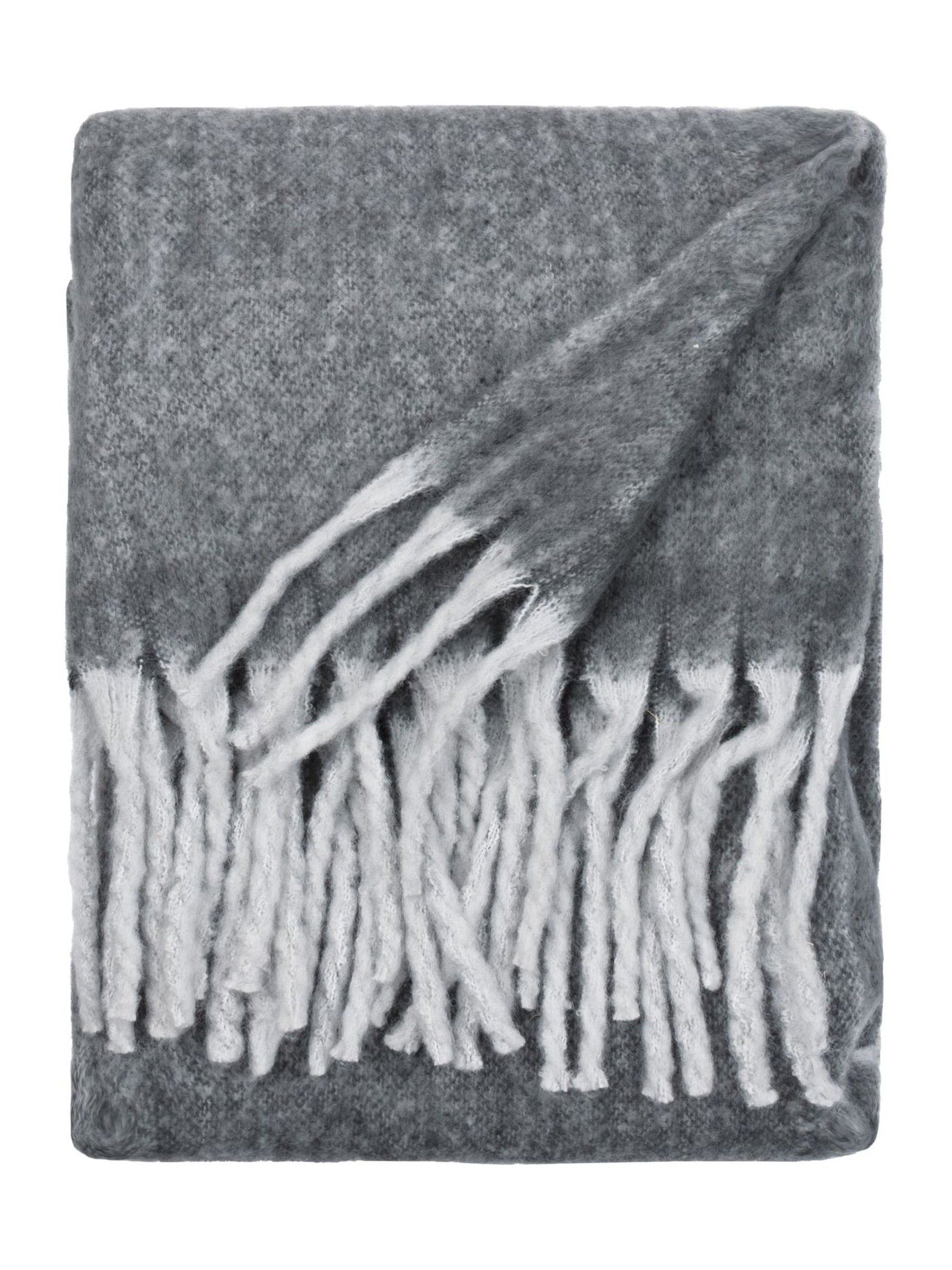 Buy Furn Charcoal Grey Cozy Woven Tasselled Throw from Next United Arab ...