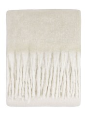 Furn Ecru Cosy Woven Tasselled Throw - Image 3 of 6