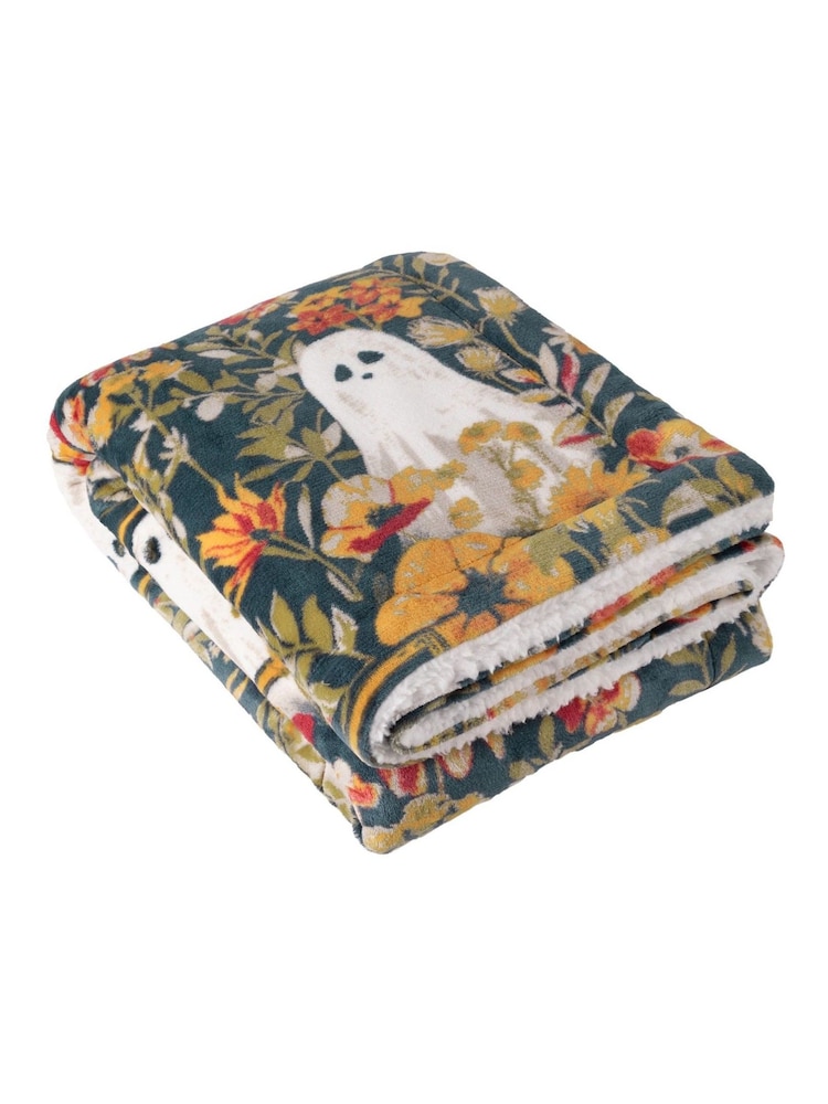 Furn Multicolour Bootanical Sherpa Fleece Throw - Image 1 of 5 Furn Multicolour Bootanical Sherpa Fleece Throw - Image 1 of 5