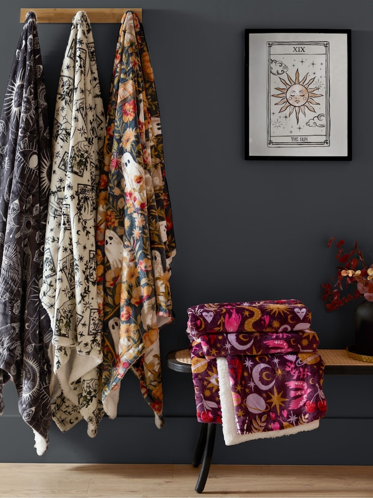Furn Multicolour Bootanical Sherpa Fleece Throw - Image 7 of 7 Furn Multicolour Bootanical Sherpa Fleece Throw - Image 7 of 7