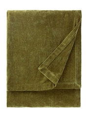 Yard Olive Green Heavy Chenille Velvet Throw - Image 2 of 4