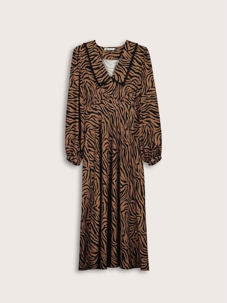 Baukjen Lorelai Printed Midi Brown Dress - Image 4 of 4 Baukjen Lorelai Printed Midi Brown Dress - Image 4 of 4
