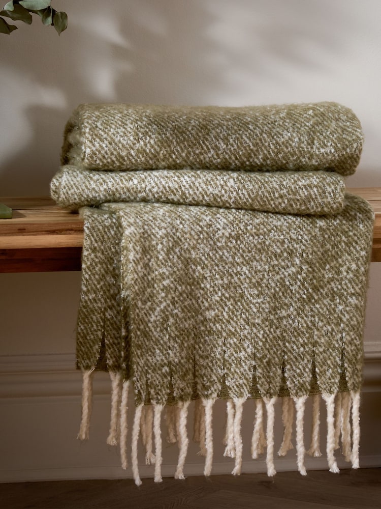 Wylder Green Isla Woven Tasselled Throw - Image 1 of 6