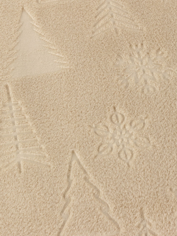 Furn Natural Festive Time Embossed Fleece Throw - Image 4 of 4 Furn Natural Festive Time Embossed Fleece Throw - Image 4 of 4