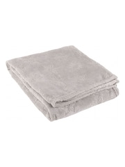 Furn Grey Snowflakes Soft Flannel Fleece Throw - Image 2 of 5