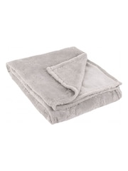 Furn Grey Snowflakes Soft Flannel Fleece Throw - Image 3 of 5