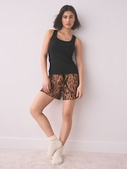 Animal Print Rib Vest Shorts Pyjamas Set - Image 4 of 9