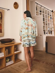Light Blue Coca Cola Button Through Short Pyjamas Set - Image 3 of 7