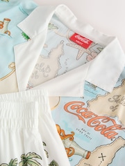 Light Blue Coca Cola Button Through Short Pyjamas Set - Image 6 of 7