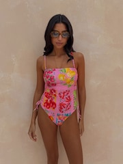 Never Fully Dressed Yellow Tortoiseshell Blue Lense Acetate Sunglasses with Case - Image 2 of 5