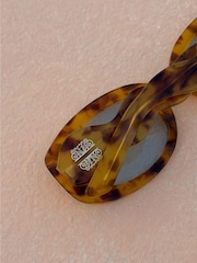 Never Fully Dressed Yellow Tortoiseshell Blue Lense Acetate Sunglasses with Case - Image 5 of 5