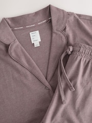 maro mocha - Jersey Button Through Short Pyjamas Set - Imaginea 3 din 4