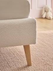 Soft Cosy Boucle Ivory Natural Bow Single Bed Frame - Image 4 of 7