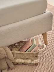 Soft Cosy Boucle Ivory Natural Bow Single Bed Frame - Image 5 of 7