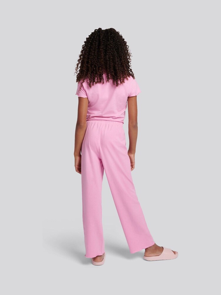 Juicy Couture Pink Script Lettuce T-Shirt and Wide Leg Pyjamas Set - Image 2 of 11 Juicy Couture Pink Script Lettuce T-Shirt and Wide Leg Pyjamas Set - Image 2 of 11