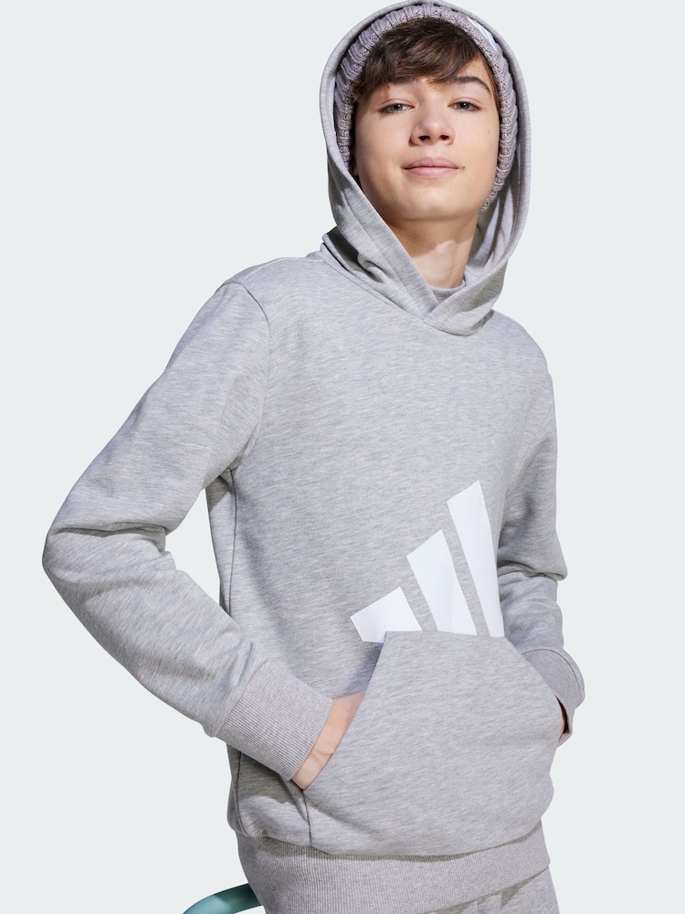 adidas Grey Essentials Hoodie - Image 1 of 5