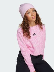 adidas Pink Future Icons Cropped Sweatshirt - Image 3 of 5