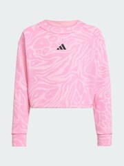 adidas Pink Future Icons Cropped Sweatshirt - Image 5 of 5