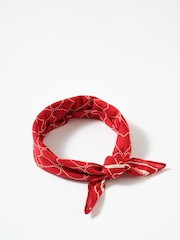 Mint Velvet Red Cotton Heart Print Square Neck Scarf - Image 1 of 5