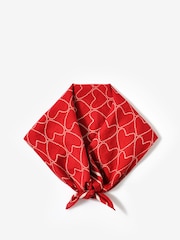 Mint Velvet Red Cotton Heart Print Square Neck Scarf - Image 2 of 5